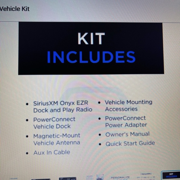 Sirius XM Onyx EZR radio w vehicle kit new w/o box requires Sirius subscription - Picture 2 of 7